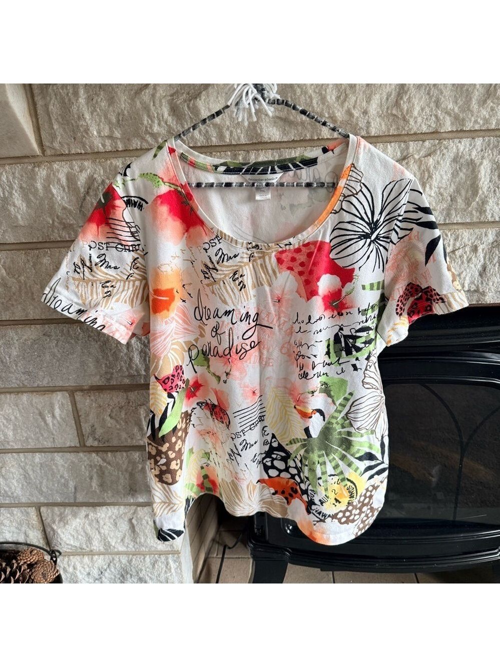 Christopher & Banks Multicolor Short Sleeve Top PXL